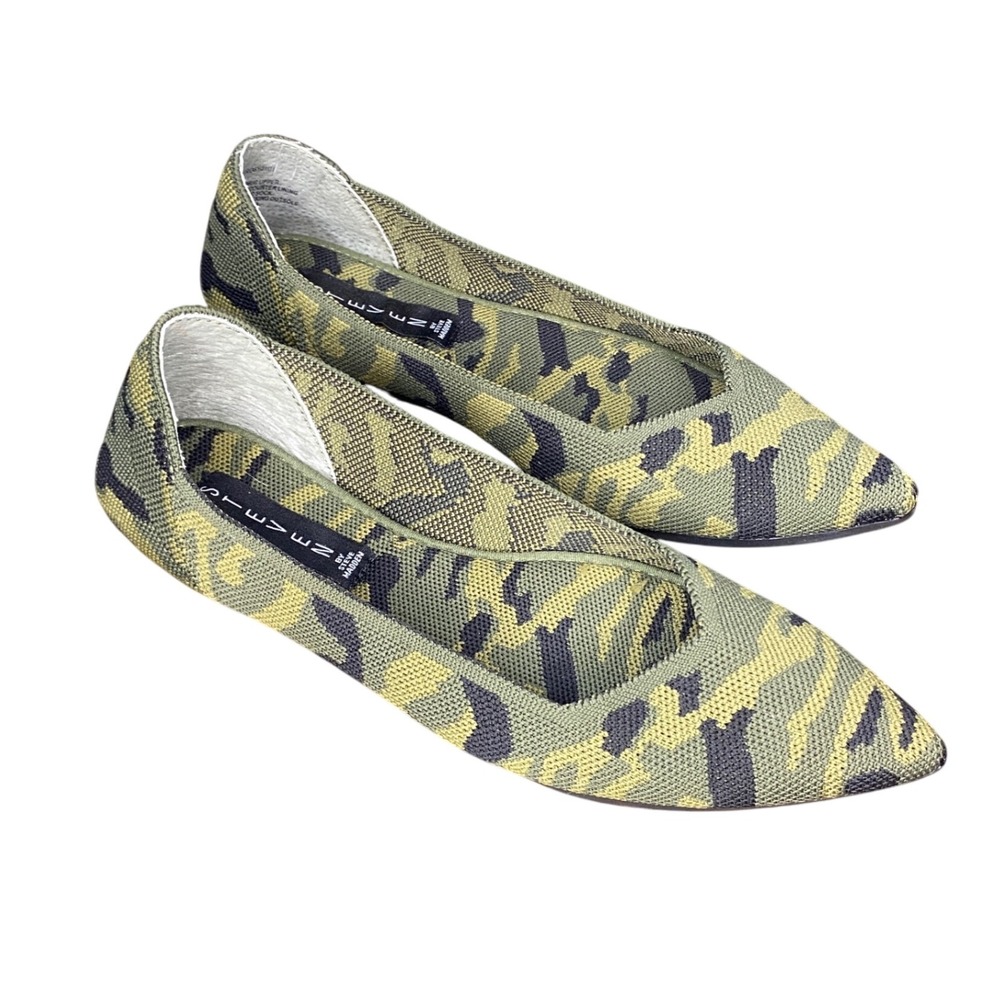 Womens Rosy Camouflage Knit Pointed Toe Ballet Flats Shoes Size 7